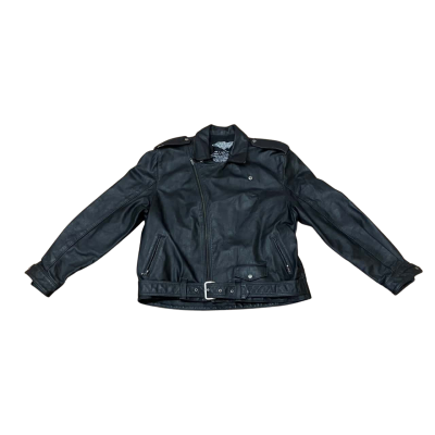Atelier Motorcycle Riders Black Leather Jacket Size XL