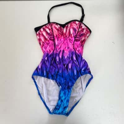Aqua Blu Australia Blue Pink Sweetheart One Piece Bather Swimwear Size 10 
