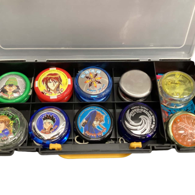 Yo-yo champion box with assortment of anime yo-yos 