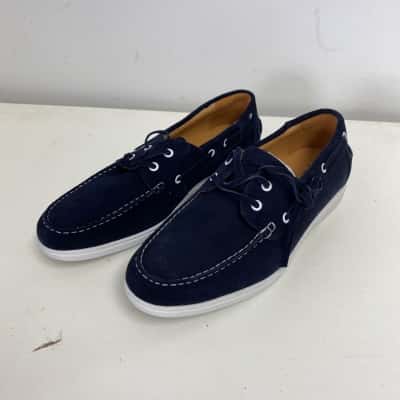 Yd. Navy Blue Suede Captain Boat Shoes  Size 7 