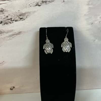 Stamped 925 Sea Turtle Earrings 