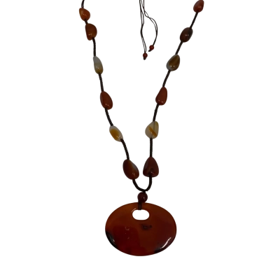 Unbranded Unisex Stones Necklace Brown 