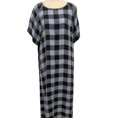 Nique Womens  Size 12 Shift Dress / Short Sleeve Dress  Blue / Cream / Grey 