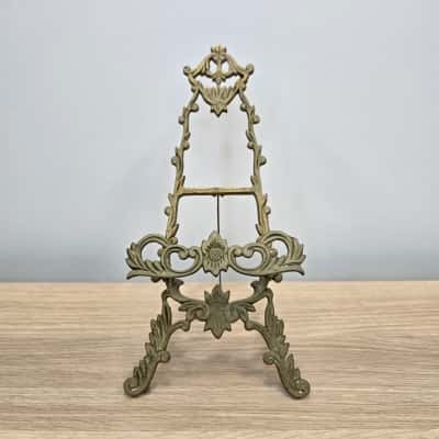 Vintage Ornate Brass Plate/Photo Stand