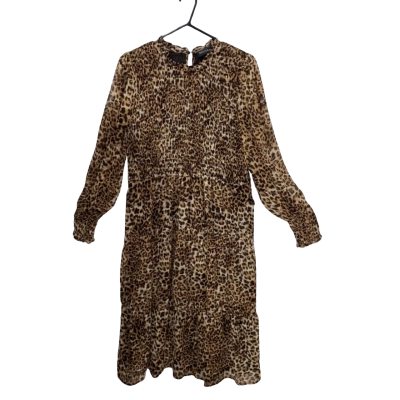 Decjuba Long Sleeve Animal Print Dress Size 14