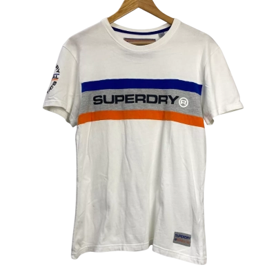 Superdry - Mens Trophy Chest Band Short-Sleeve T-Shirt (100% Cotton) - Size M - White 