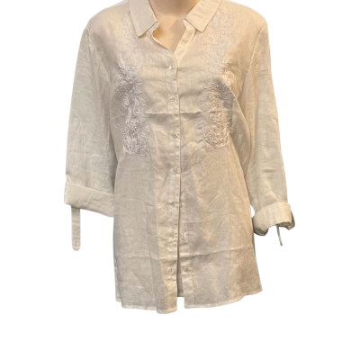 W.Lane Womens  Size 18 3/4 Sleeve Top / Blouse / Button Up Top White 