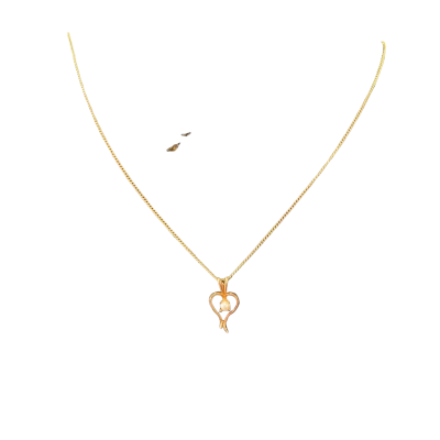  Womens Love heart Pendant /Necklace Gold 