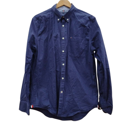 Tommy Hilfiger Mens Size L Long Sleeve Shirt Blue (12)
