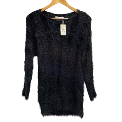 OLLA OH Fluffy Long Black Jumper. Size One (10-12)New
