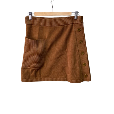 Oroton Womens  Size M Mini Skirt Brown 