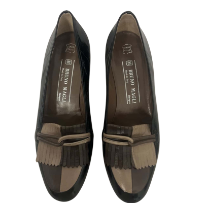 Bruno Magli Womens  Size 37.5 Heels Black  / Brown / Cream 