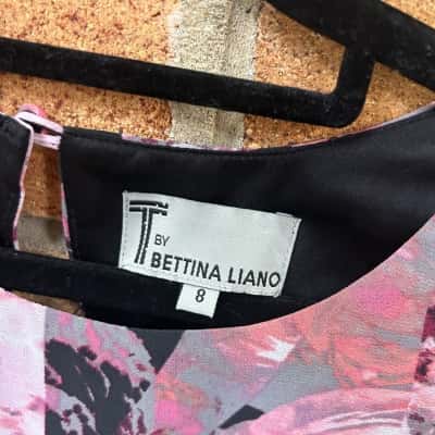  Womens  Size 8 Mini Dress Black  / Pattern / Pink  