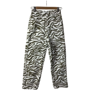 Luck & Trouble Womens Size 6 White / Brown Zebra Print Jeans