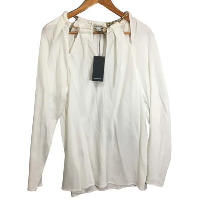Country Road Womens  Size 16 Chain Blouse Antique White . Viscose/Elastane