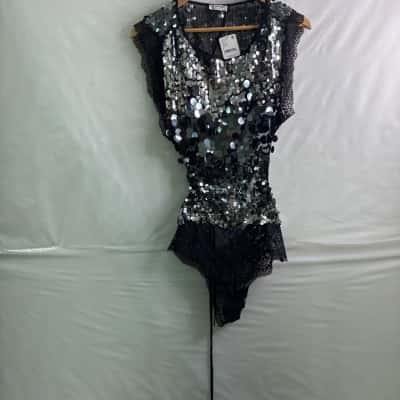 Free People / Intimately Womens Size S Bodysuit Black BNWT