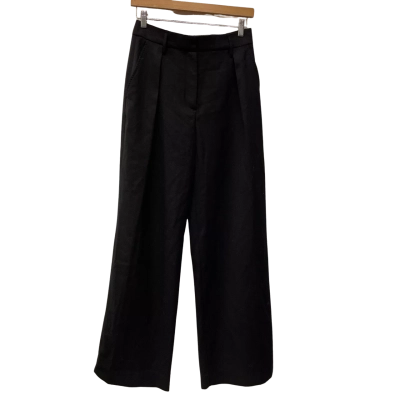 Country Road Womens Pure Wool   Size 10 Wide Leg Pants Black  