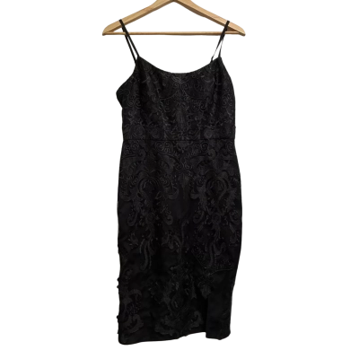 Bariano, Womens, Size 12, floral patterned black dress