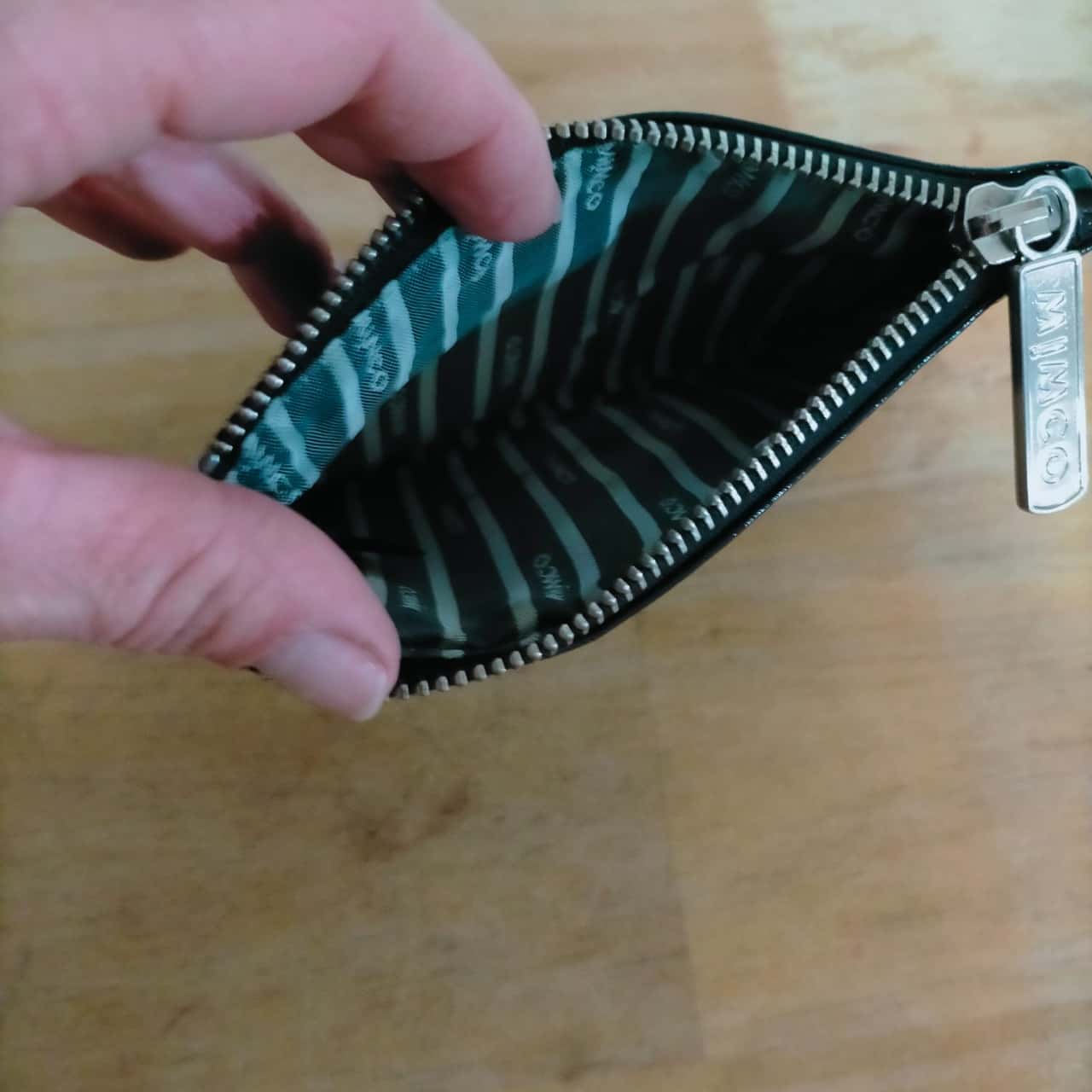 Mimco Small Black Patent Leather Coin Purse VGUC