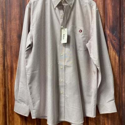 Gander Mountain Mens  Size L Maroon / White striped new 