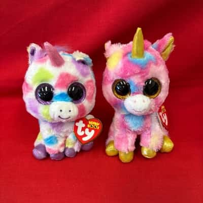 Ty Beanie Boos Plush Toy's named Fantasia the Unicorn & Wishful the Unicorn