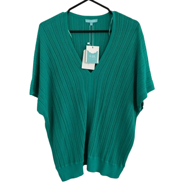 Blue Illusion Womens  Size 20 V-Neck Knit Top Mint Green RRP $129.99