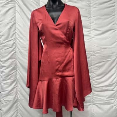 Keepsake the Label coral wrap dress