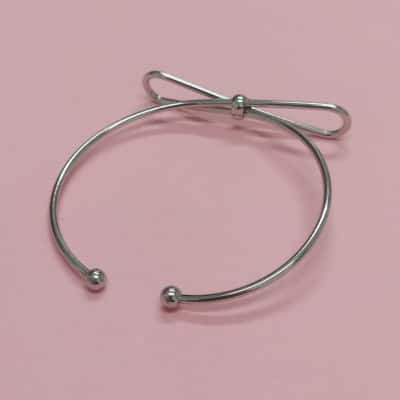 Silver tone Bow Cuff Bracelet