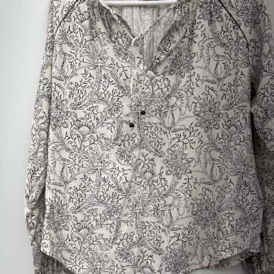 Scotch & Soda Womens Size S Black / Cream blouse