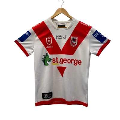 NRL St George Illawarra Dragon 2024 CLASSIC Men's Home Jersey - Size Small - Red/White 