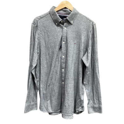 Tommy Hilfiger Mens Long Sleeve Shirt Grey Size XL