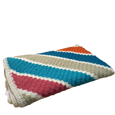 Beautiful Hand knitted Crochet Throw 100x100cm 
