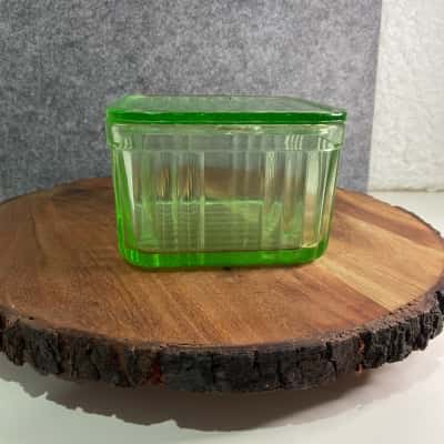 Uranium Glass Container - Green