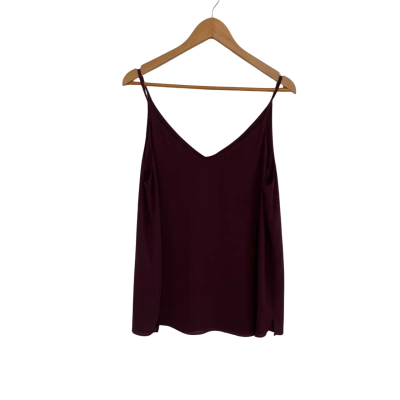 Decjuba Womens  Size 14 Cami  / Shoestring Strap Top Maroon 