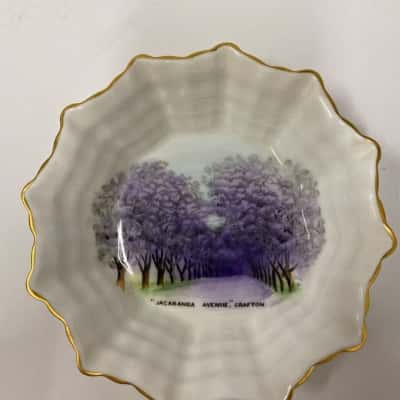 Porcelain Dish, Shelley China, Depicting Jacaranda Avenue in Grafton NSW