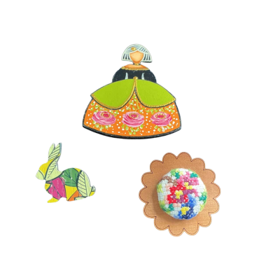  Womens Quirky Brooch collection (3) Multicoloured 