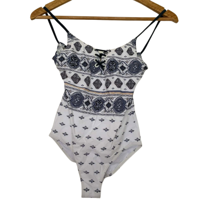 Rip Curl Size 12 Onepiece Blue / White Bathers