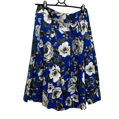 Review Womens  Size 14 Midi Skirt / Pleated Skirt Blue / Floral / Grey / Multicoloured / White 