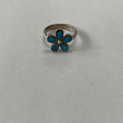 Women’s Butterfly Sterling Silver Turquoise Ring 