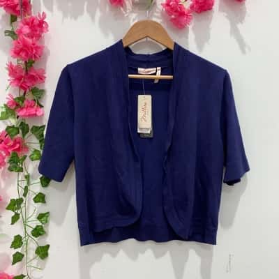 Millers Womens Cropped Cardigan Size M Navy Blue 
