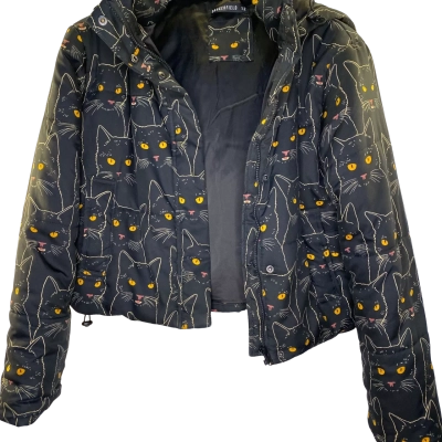 Dangerfield Womens Jacket Size 12 Black  / Pattern / Yellow 