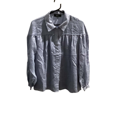 Basque Womens  Size 12 Long Sleeve Shirt Silver 