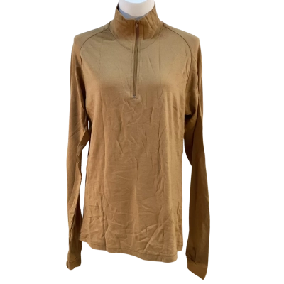 Rammite Womens Size L Merino Wool Thermal Long Sleeve Top Brown BNWT