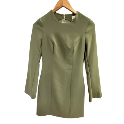 Kookai Womens  Size 8 Long Sleeve Dress Olive 