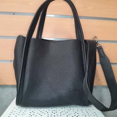 Black Caviar 2 Piece Handbag Black  