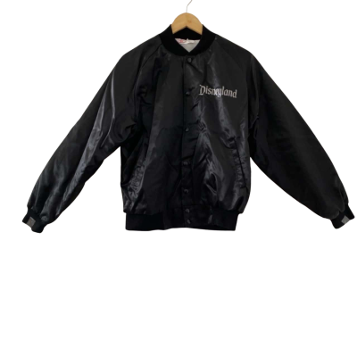 VTG 80's Disney Wear Disneyland Star Tours Black Bomber Jacket Unisex Size M Black 