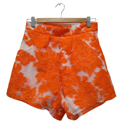 Minx & Moss Womens  Size 8 Orange/ White Floral Shorts 