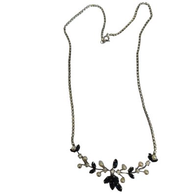Blue Crystal and Rhinestone Vintage Necklace