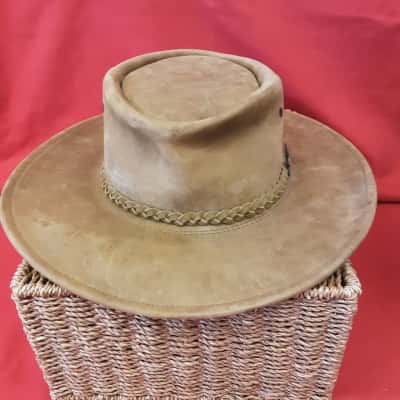  Mens Beige / Brown Size XL Drizabone Felt Hat