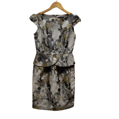 Adrianna Papell Womens Size 2 Black & Silver Dress